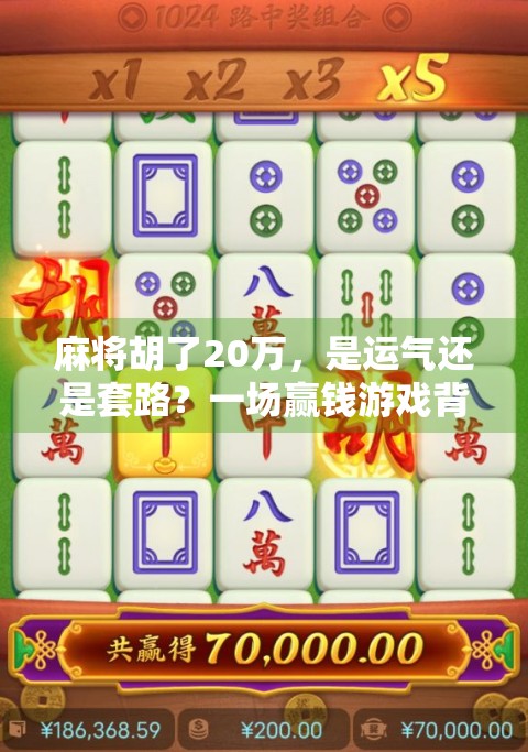 麻将胡了20万,是运气还是套路?一场赢钱游戏背后的真相曝光! 麻将胡了20万,是运气还是套路?一场赢钱游戏背后的真相曝光!