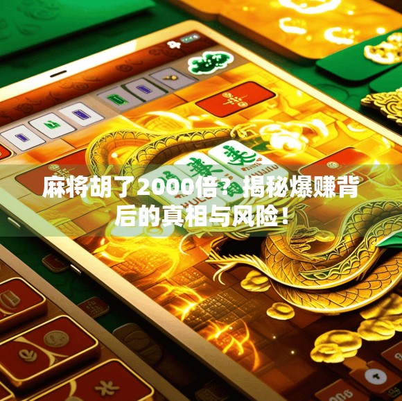 麻将胡了2000倍?揭秘爆赚背后的真相与风险!