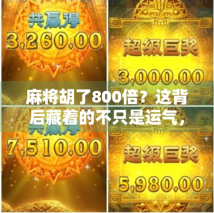 麻将胡了800倍?这背后藏着的不只是运气,还有你没看懂的财富密码 麻将胡了800倍?这背后藏着的不只是运气,还有你没看懂的财富密码