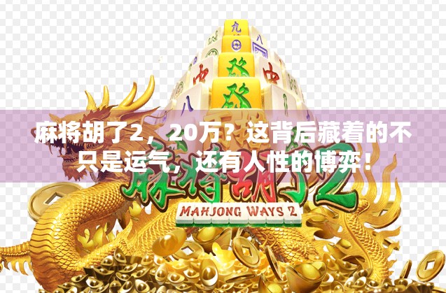 麻将胡了2,20万?这背后藏着的不只是运气,还有人性的博弈!