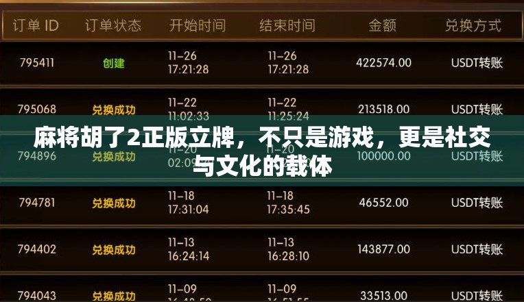 麻将胡了2正版立牌,不只是游戏,更是社交与文化的载体 麻将胡了2正版立牌,不只是游戏,更是社交与文化的载体