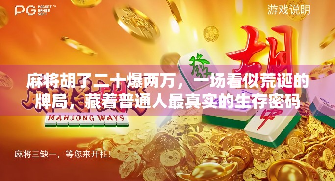 麻将胡了二十爆两万，一场看似荒诞的牌局，藏着普通人最真实的生存密码