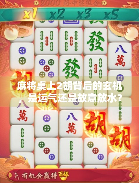 麻将桌上2胡背后的玄机，是运气还是故意放水？